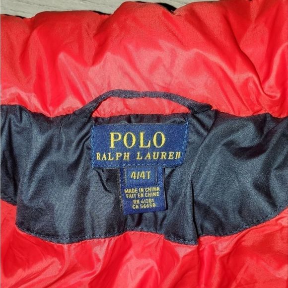 POLO RALPH LAUREN COLORBLOCK WATER REPELLENT DOWN WINTER PUFFER JACKET size 4 4T - Picture 6 of 13